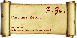 Purjusz Zsolt névjegykártya
